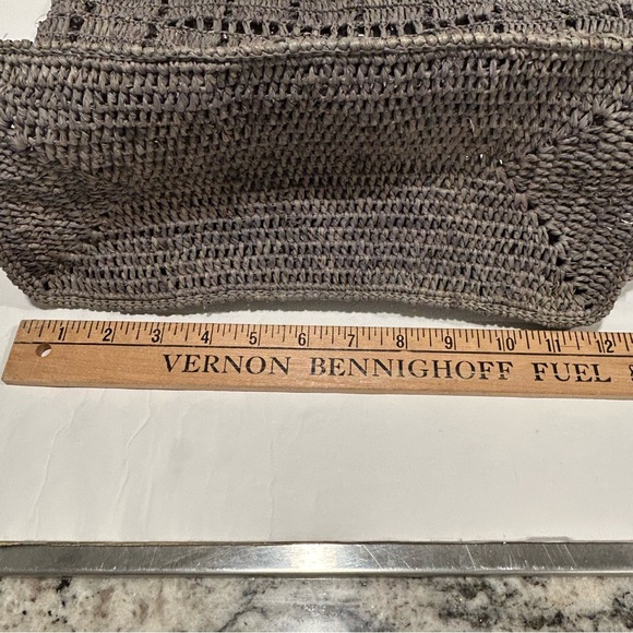 Mar Y Sol Cusco Crocheted Raffia Tote Bag, Dove Gray, Beach, Handcrafted - Picture 8 of 9